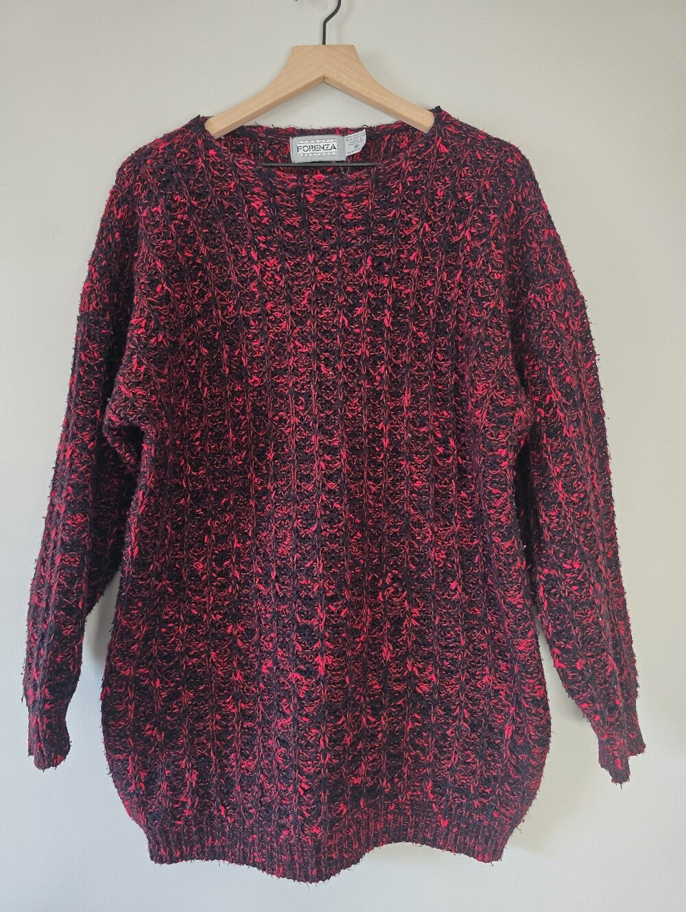 VTG Forenza oversized 80’s sweater red black M